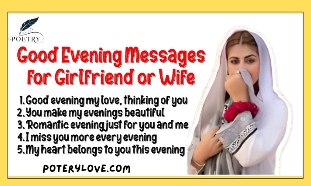 Good Evening Messages for Girlfriend or Wife