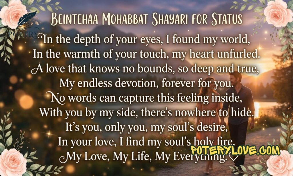 Beintehaa Mohabbat Shayari for Status