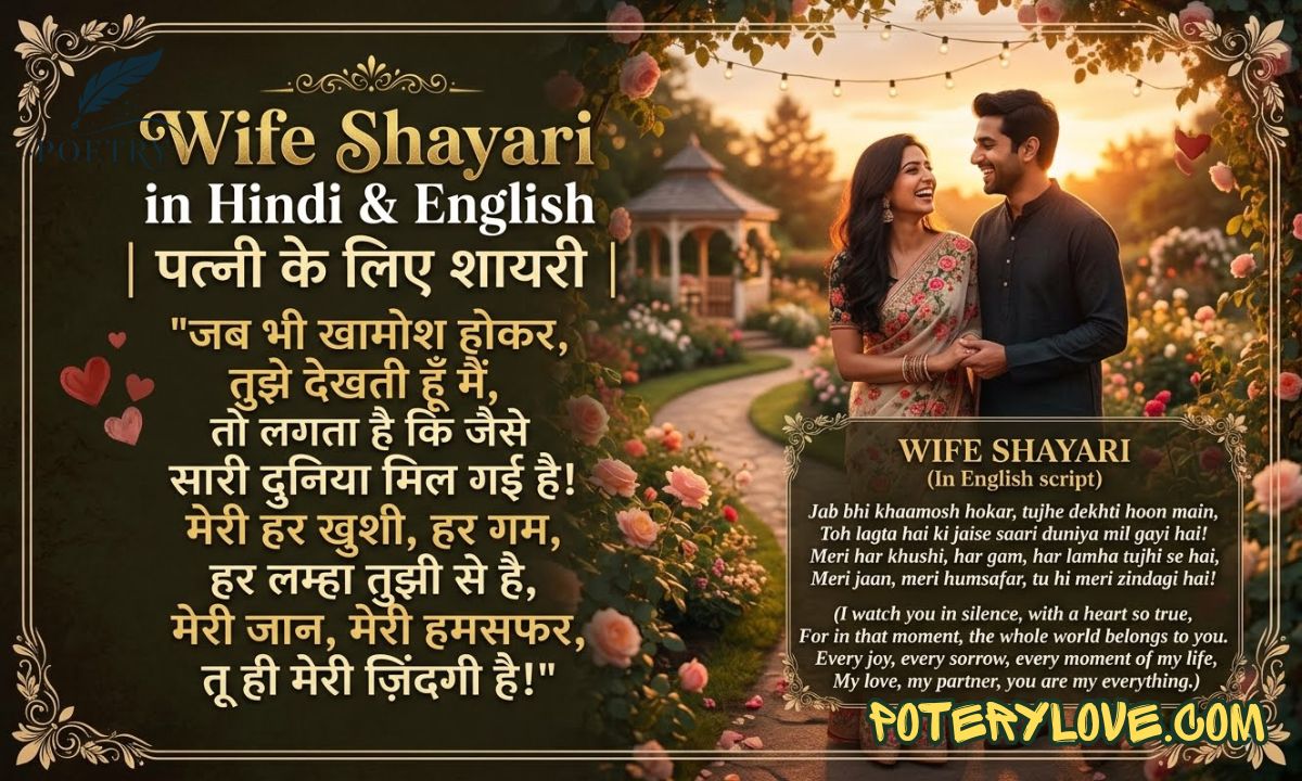 220+ Wife Shayari in Hindi & English | पत्नी के लिए शायरी