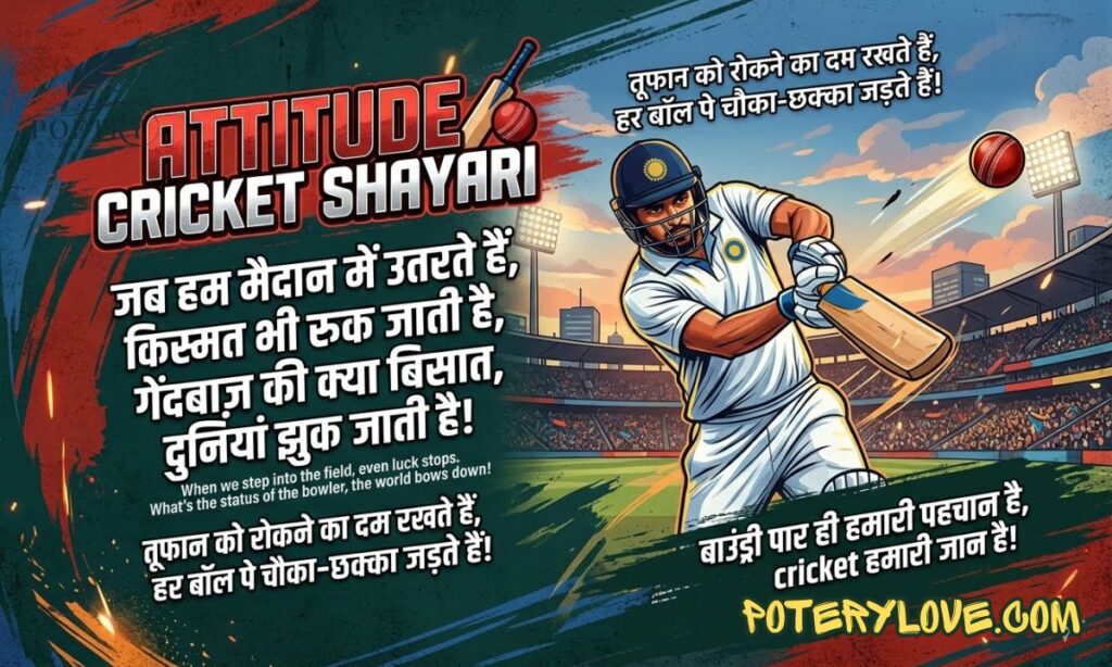 Attitude Cricket Shayari