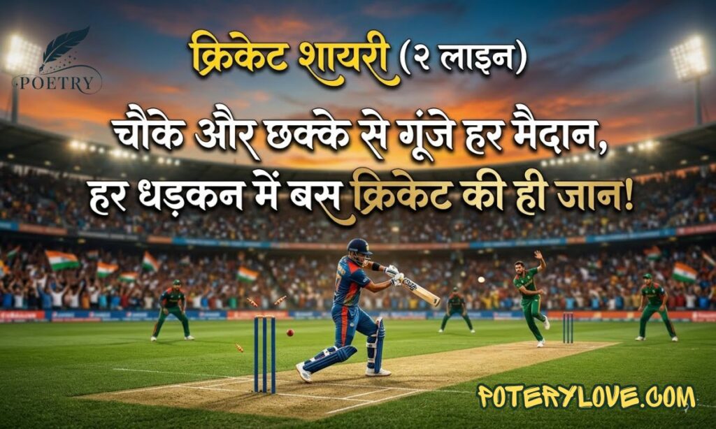 Cricket Shayari 2 Line Hindi
