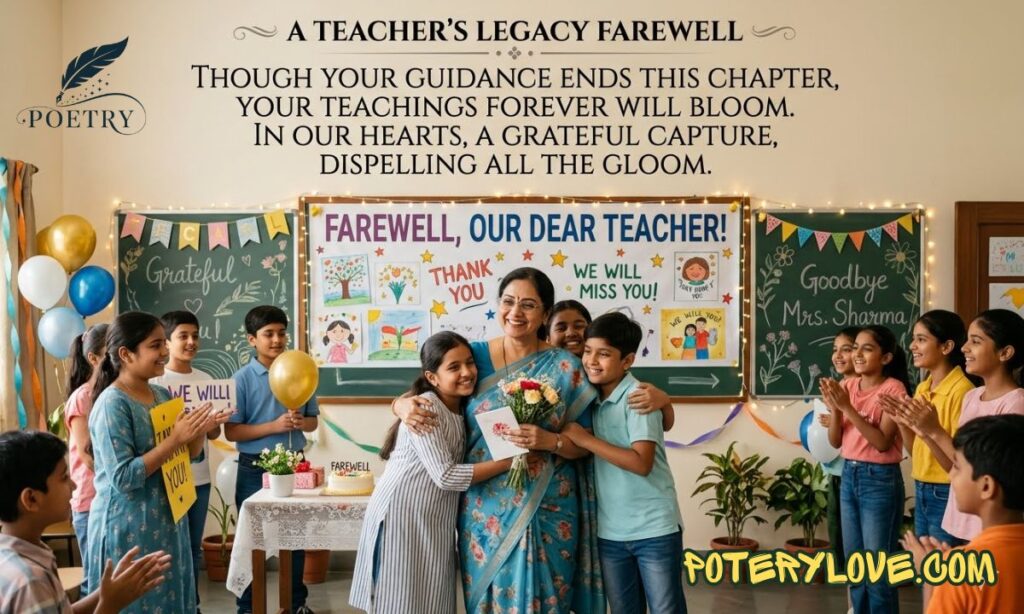 Emotional Teacher Farewell Shayari in English