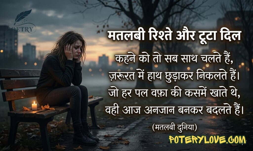 Matlabi Rishte Shayari for Heartbreak in Hindi