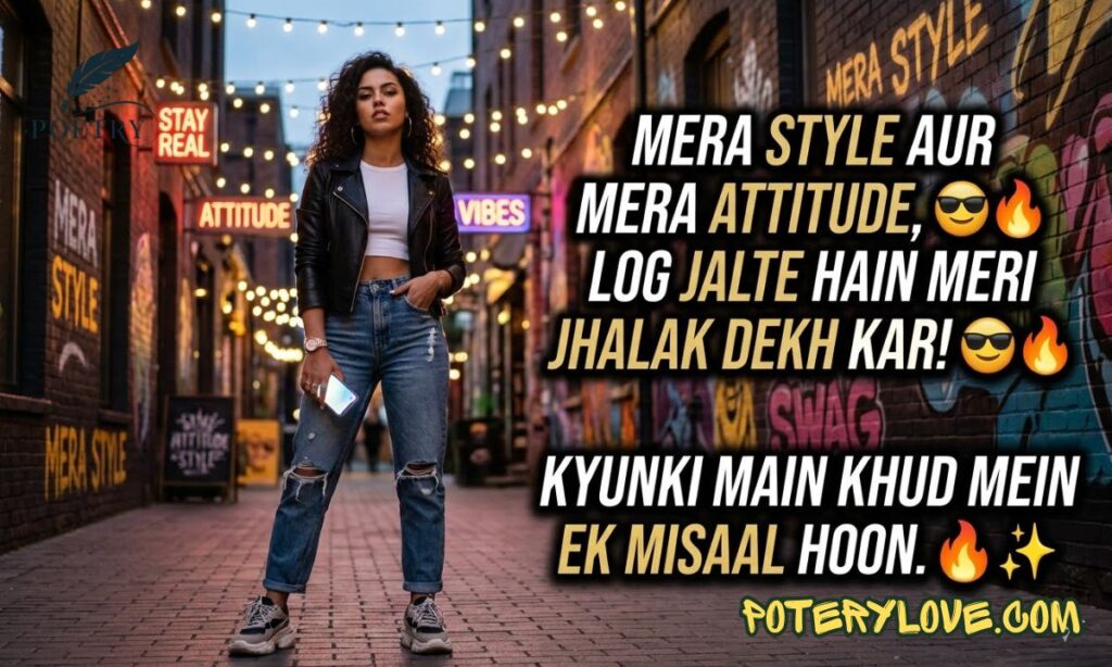 Mera Style aur Mera Attitude Shayari with Emoji