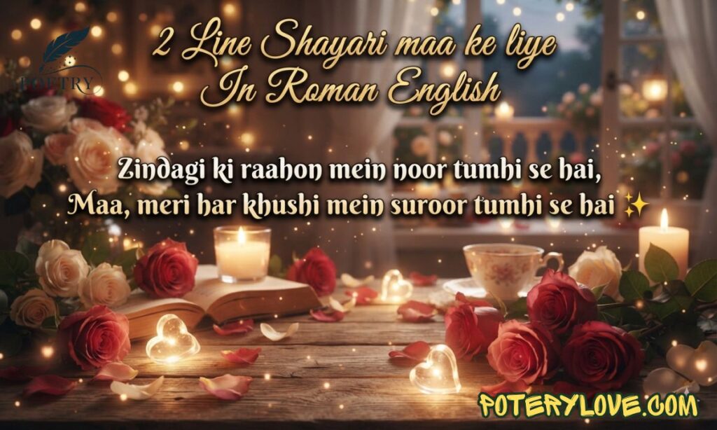 2 Line Shayari maa ke liye In Roman English