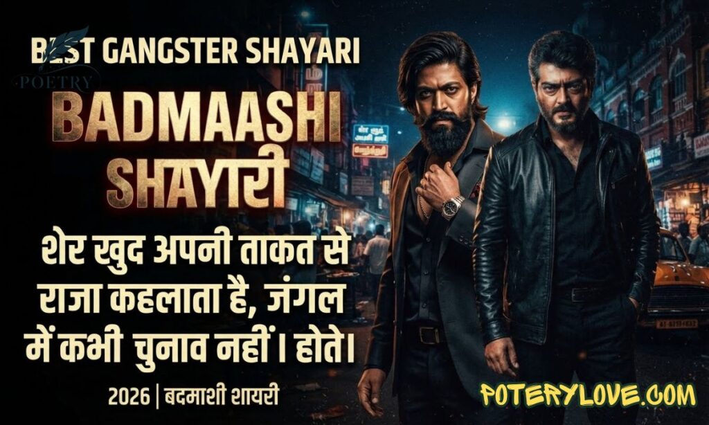 200+ Best Gangster Shayari in Hindi with Images 2026 | बदमाशी शायरी